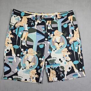 Loudmouth Golf Shorts Mens 40 Retro Pin Up Girls Galaxy Stratosphere Futurism